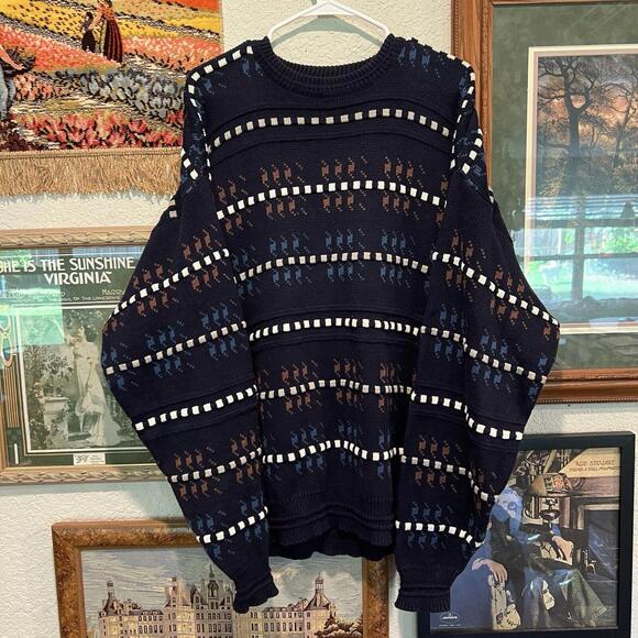 NWOT Vintage 80’s/90’s Colorful Jantzen‎ Knit Sweater Size Large
